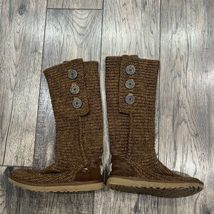 UGG Australia Cardy Brown Knit Button Boots